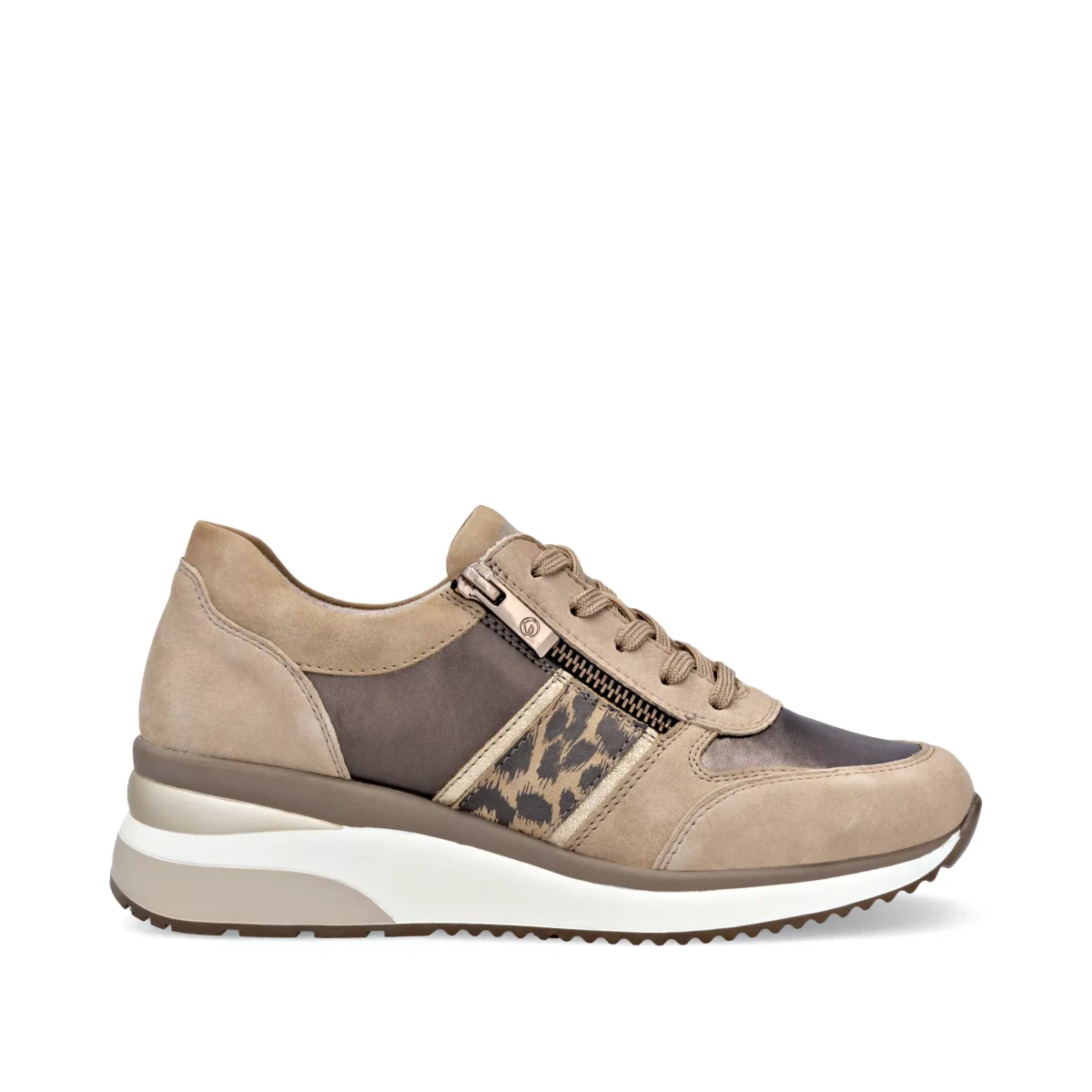 Remonte Baskets beiges et léopard compensées – Image 7