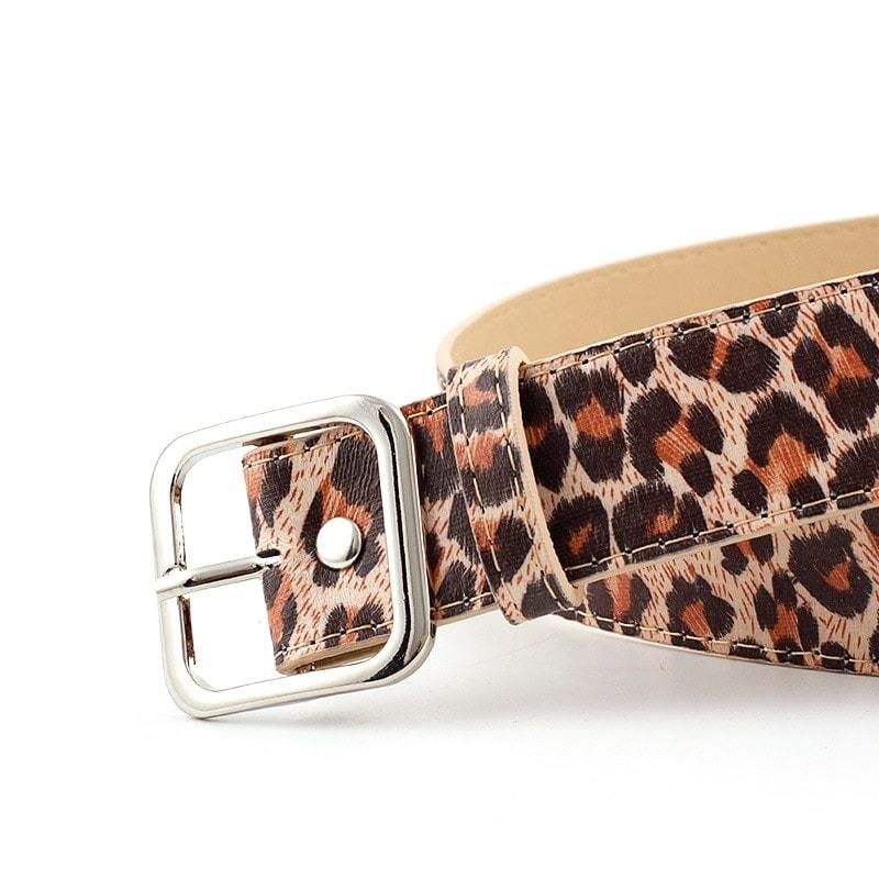 Ceinture Léopard avec Boucle Carrée – Image 3