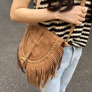 Sac à bandoulière à franges vintage