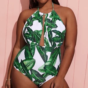 Maillot De Bain Une Pièce Licou, Ajouré, Dos Nu