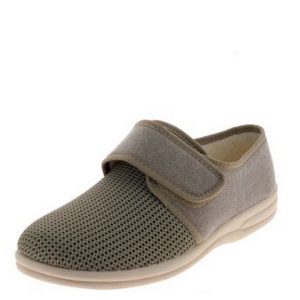 Fargeot Pantoufles beiges à velcro